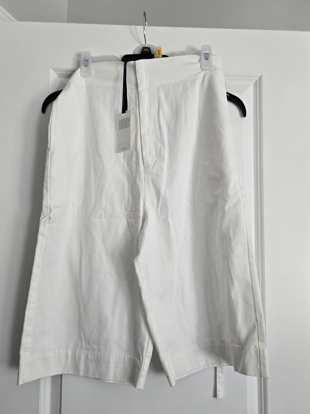 Women's 1 People White Wide Leg Cropped Pants Large